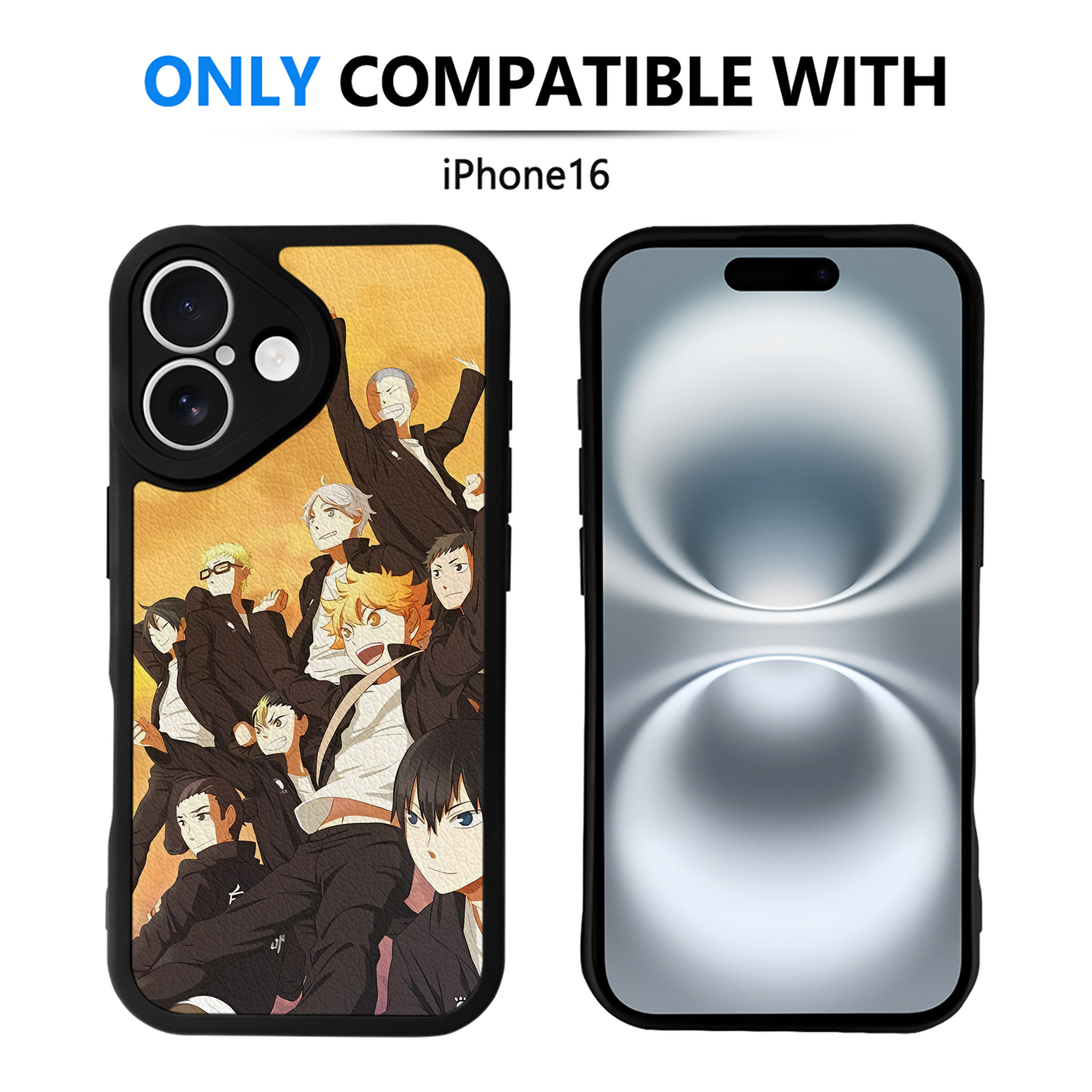 （画像用） ハイキュー!! Haikyu!! 【iPhone 16シリーズ対応】シリコンスマホケース（レザー調） 材質：シリコン